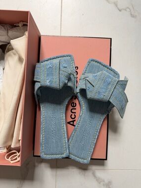 NWT Acne Denim Musubi Slide Sandals - Light Blue